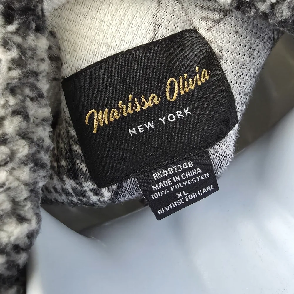 Marissa Olivia Star Plaid Sherpa Fleece Pullover Women's XL Buffalo Check Funnel